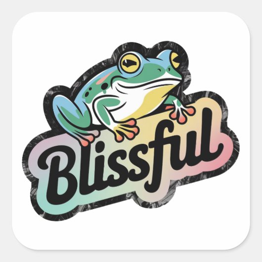 Blissful Frog Sticker - Schattigee en grappige kik (Voorkant)