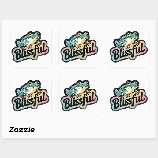 Blissful Frog Sticker - Schattigee en grappige kik (Vel)