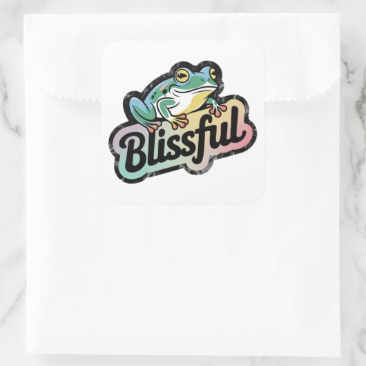 Blissful Frog Sticker - Schattigee en grappige kik (Tas)
