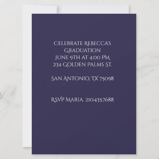 Blissful Graduation Invitation Card (Achterkant)