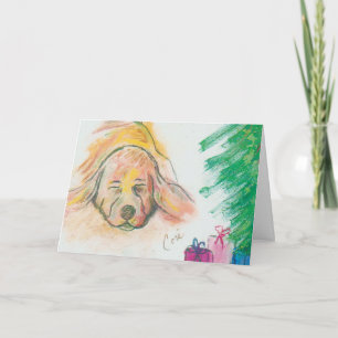 Blissful Holiday Dreams Basset Hound Dog Kerstmis Feestdagen Kaart