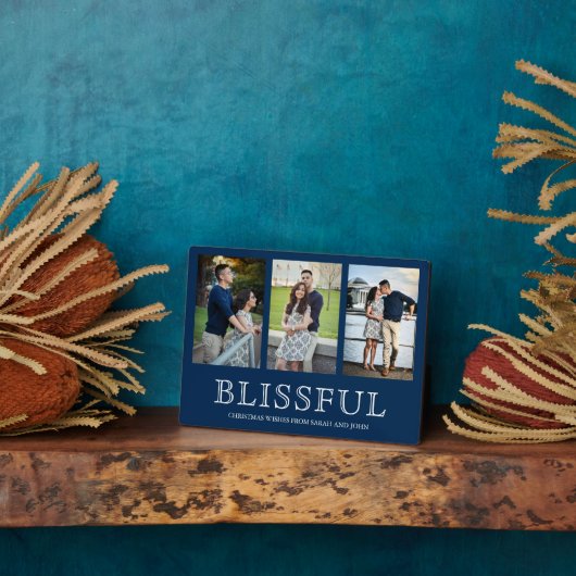 Blissful Kerstmis 3 Foto Collage Fotoplaat (Zijkant)