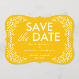 Blissful Laurel BEWERKBARE KLEUR Sla de datum Kaar Save The Date