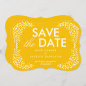 Blissful Laurel BEWERKBARE KLEUR Sla de datum Kaar Save The Date (Voorkant / Achterkant)