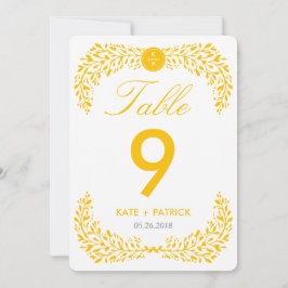 Blissful Laurel Double Sided Table Number Kaart