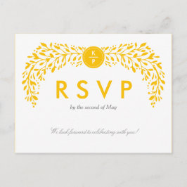 Blissful Laurel RSVP Briefkaart EDITABLE COLOR