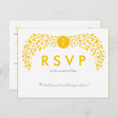 Blissful Laurel RSVP Briefkaart EDITABLE COLOR (Voorkant / Achterkant)