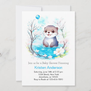 Blissful Otter's Waterverf Dreams Boy Baby shower Kaart