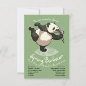 Blissful panda die bloesbloemen smolt met tekst kaart (Voorkant)