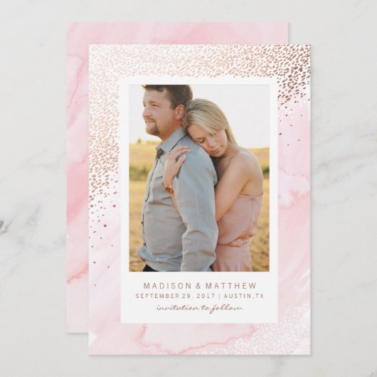 Blissful sparen de Mededeling van de Datum Save The Date (Voorkant / Achterkant)