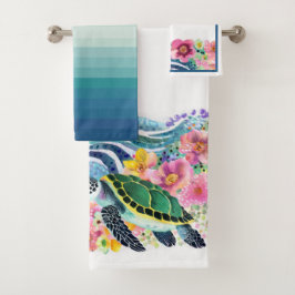 Blissful Waves & Turtle  handdoekset Bad Handdoek