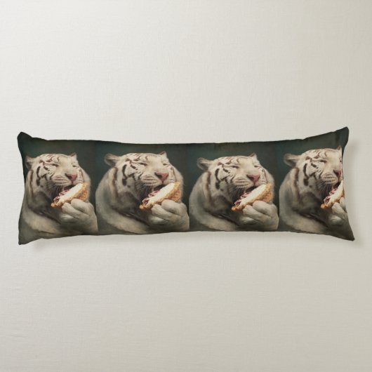 Blissful White Tiger – Whimsical Body Pillow Lichaamskussen (Achterkant)