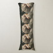 Blissful White Tiger – Whimsical Body Pillow Lichaamskussen (Voorkant Verticaal)