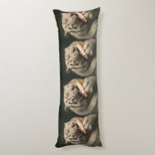 Blissful White Tiger – Whimsical Body Pillow Lichaamskussen (Achterkant (Verticaal))