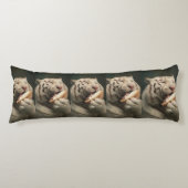 Blissful White Tiger – Whimsical Body Pillow Lichaamskussen (Voorkant)