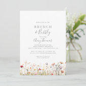 Blissful Wildflower Brunch Bubbly Bridal Shower Kaart (Staand voorkant)