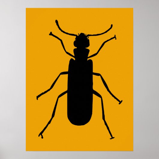 Blister Beetle Silhouette Poster (Voorkant)