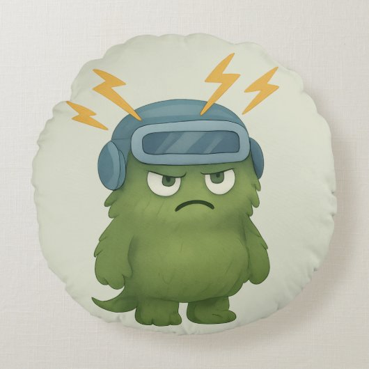 Blitz Kissen – Das ADHS-Monster im Hyperfokus  Rond Kussen (Voorkant)