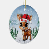 Blitzen Baby Deer, Fawn, Doe, Reindeer 🦌🎄 Keramisch Ornament (Rechts)