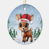 Blitzen Baby Deer, Fawn, Doe, Reindeer 🦌🎄 Keramisch Ornament (Links)