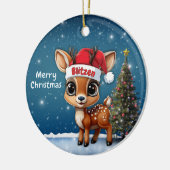 Blitzen Baby Deer, Fawn, Doe, Reindeer🦌 🎄 Keramisch Ornament (Links)