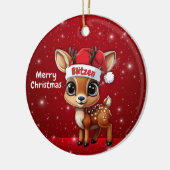 Blitzen Baby Deer, Fawn, Doe, Reindeer🦌 🎄 Keramisch Ornament (Links)