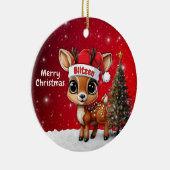 Blitzen Baby Deer, Fawn, Doe, Reindeer🦌 🎄 Keramisch Ornament (Rechts)