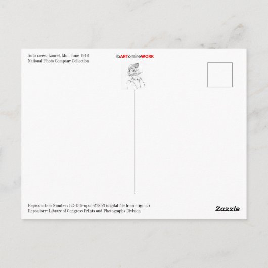 Blitzen Benz Briefkaart (Achterkant)