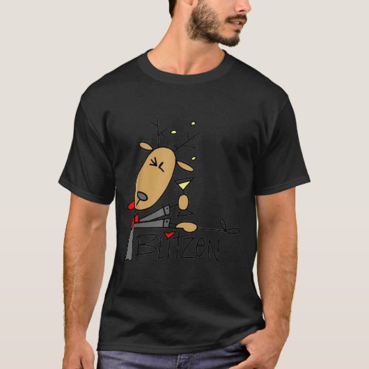 Blitzen Christmas Funny Reindeer T-shirt (Voorkant)