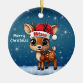 Blitzen Cute animal reindeer character, deer 🦌 🎄 Keramisch Ornament (Voorkant)