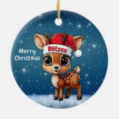 Blitzen Cute animal reindeer character, deer 🦌 🎄 Keramisch Ornament (Achterkant)