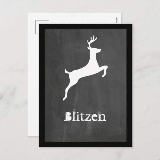 Blitzen Feestdagenkaart (Voorkant / Achterkant)