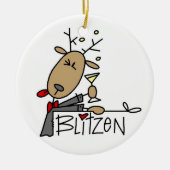 Blitzen het rendier kerst keepsake Ornament (Voorkant)