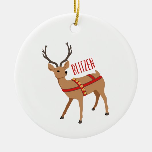 Blitzen Keramisch Ornament (Voorkant)