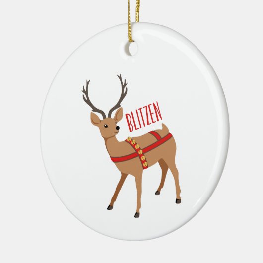 Blitzen Keramisch Ornament (Links)
