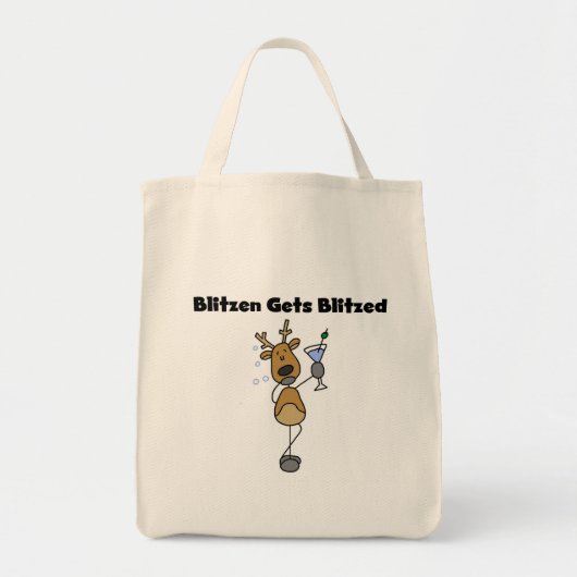 Blitzen krijgt geblitseerde rendieroverhemden en c tote bag (Voorkant)