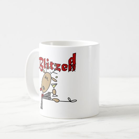 Blitzen Reindeer Funny Holiday Mok (Voorkant links)
