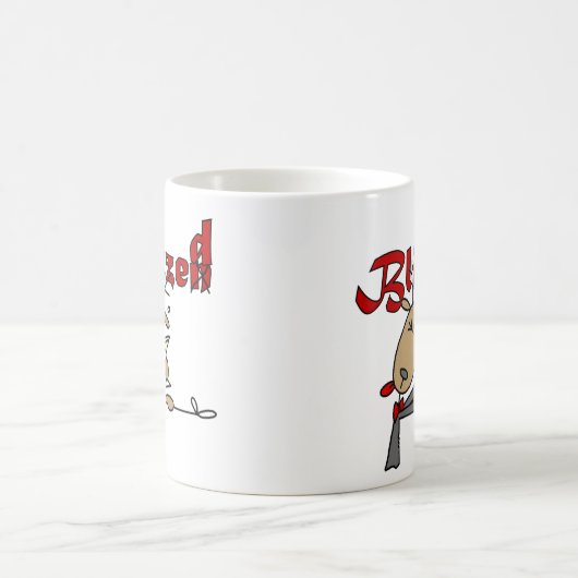 Blitzen Reindeer Funny Holiday Mok (Center)