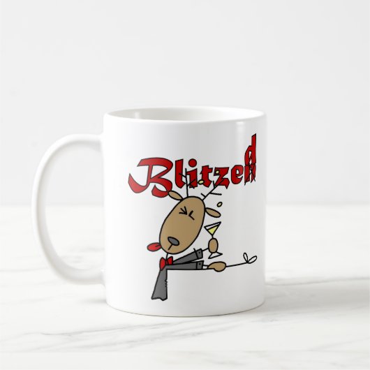 Blitzen Reindeer Funny Holiday Mok (Links)