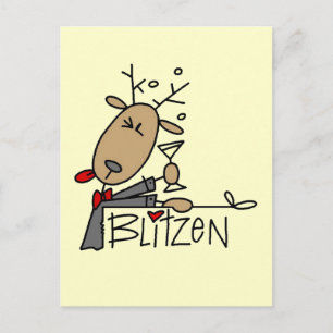 Blitzen Rendier T-shirts en Cadeaus Briefkaart