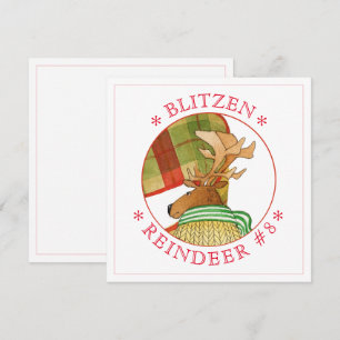 BLITZEN RENDIEREN 5,25" Vierkante platte Kaart
