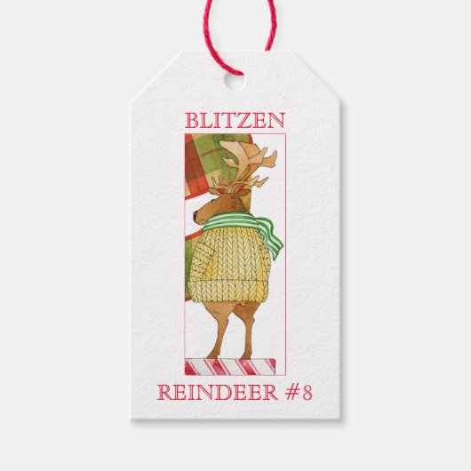 BLITZEN RENDIEREN Cadeau Labels Cadeaulabel (Voorkant)