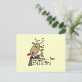 Blitzen rendieren kersthemden en cadeautjes feestdagenkaart (Staand voorkant)