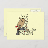 Blitzen rendieren kersthemden en cadeautjes feestdagenkaart (Voorkant / Achterkant)