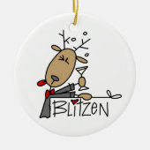 Blitzen rendieren kersthemden en cadeautjes keramisch ornament (Voorkant)
