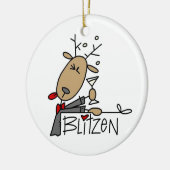 Blitzen rendieren kersthemden en cadeautjes keramisch ornament (Links)