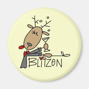 Blitzen rendieren kersthemden en cadeautjes magneet