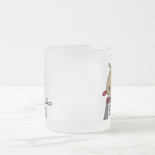 Blitzen rendieren kersthemden en cadeautjes matglas koffiemok (Center)