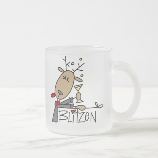 Blitzen rendieren kersthemden en cadeautjes matglas koffiemok (Rechts)