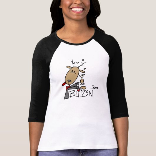 Blitzen rendieren kersthemden en cadeautjes t-shirt (Voorkant)